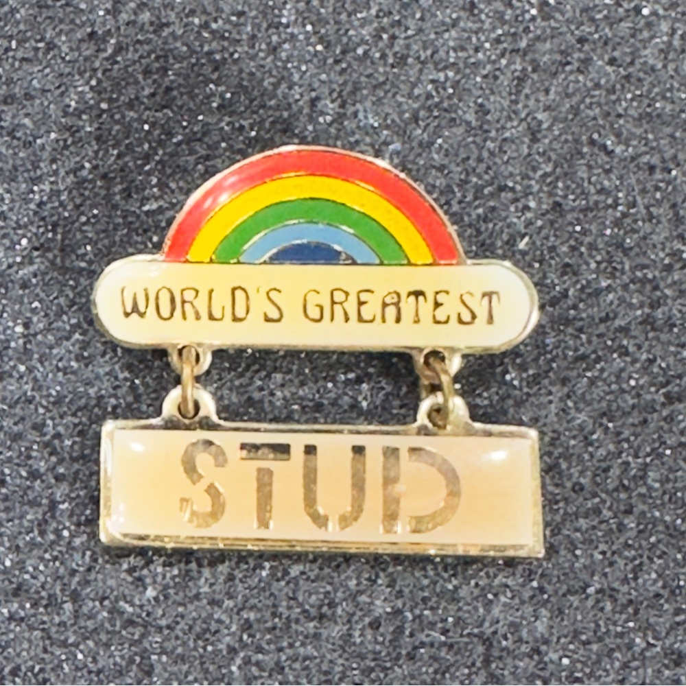 💖2 FOR $20 💖 Vintage Art Nouveaux Centennia 1979 World’s Greatest Stud Rainbow - Picture 9 of 16